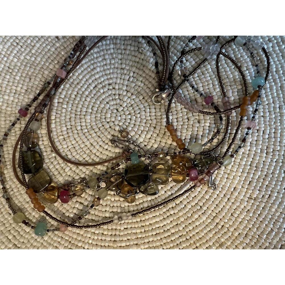 Necklace and Bracelet, S/S, Brass, Quartzite, Kyanite, Apatite & Seed Bead, - Picture 7 of 9